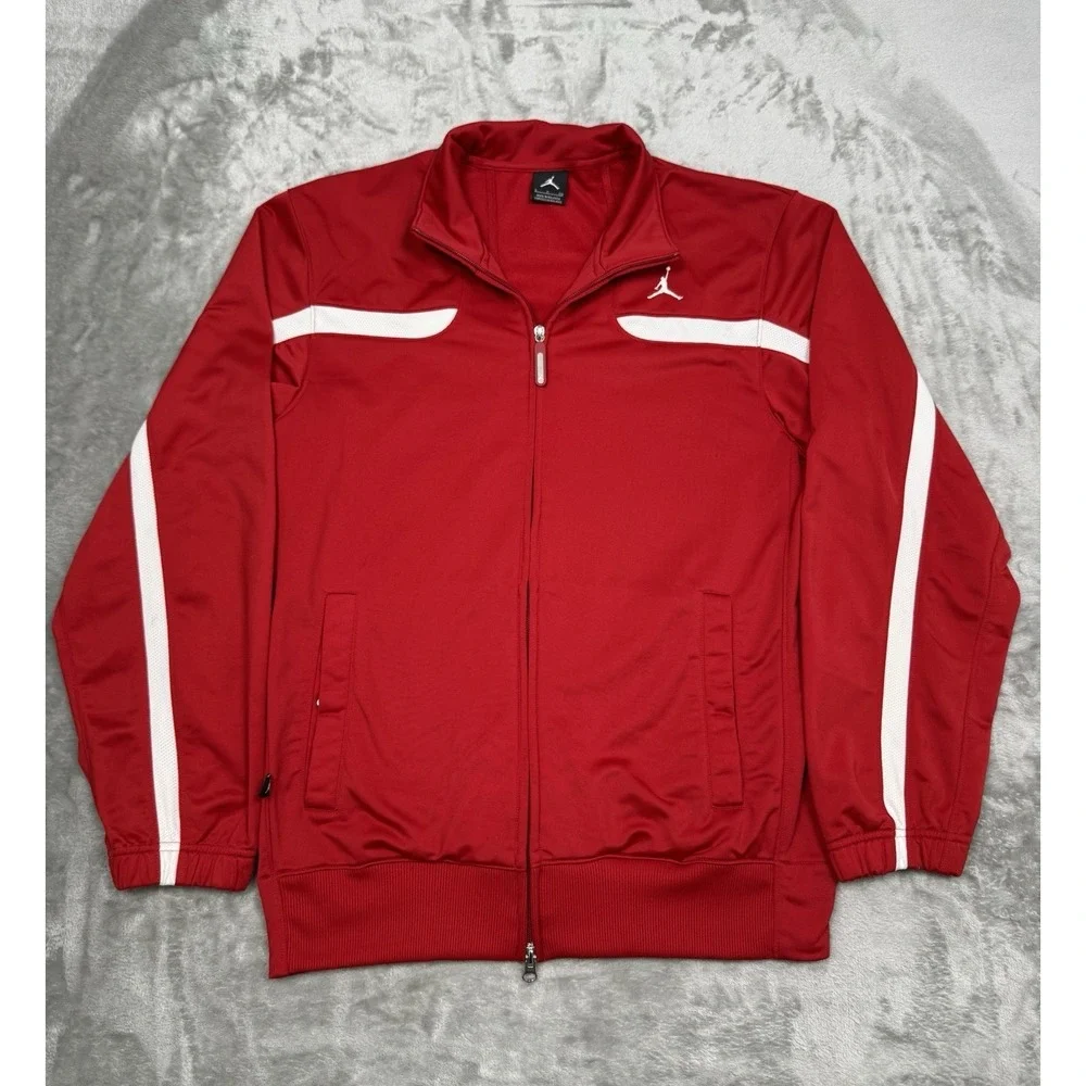 Nike Air Jordan Track Jacket Mens Small Red Full Zip Warmup Basketball Y2K Retro